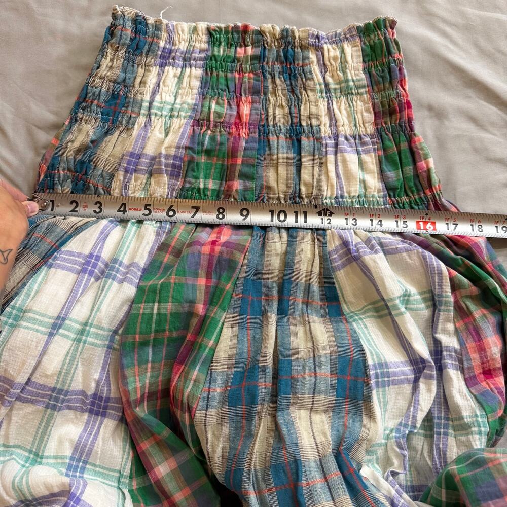 Oli & Hali Plaid Convertible Maxi Skirt Tube Dress Women's Small Pocketed - Picture 10 of 14